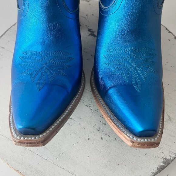 Lane SMOKESHOW Womens Cowboy Bootie 8.5 Blue Western Cowgirl Short Ankle Boots - Picture 6 of 11